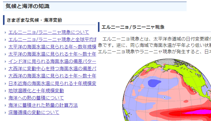 気象庁ホームページ内の地球温暖化ページ